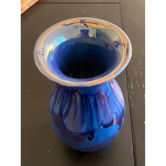 VTG, Blue Purple Drip Glaze Vase, Bruce Fairman Potter Contemporary  1994 Signed - Picture 10 of 12